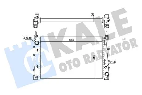 KALE FIAT Радіатор системи охолодження двиг. Grande Punto, linea, Punto 1.3d 06- KALE OTO RADYATOR 363110