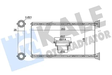 KALE SUBARU Радіатор сист. опалення FORESTER 2.0 08-, IMPREZA 1.5 07- KALE OTO RADYATOR 370635