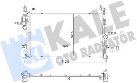KALE OPEL Радіатор системи охолодження двигуна CORSA E 14-, ADAM 14- KALE OTO RADYATOR 363630