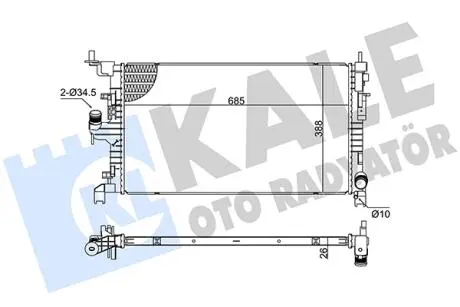 KALE DACIA Радіатор системи охолодження двигуна DUSTER 1.5 10- KALE OTO RADYATOR 363245