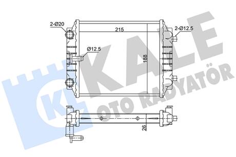 KALE AUDI Радіатор системи охолодження двигуна SEAT, SKODA, VW KALE OTO RADYATOR 363190