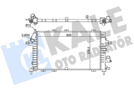 KALE OPEL Радіатор охолодження Astra H 1.3/1.9CDTI KALE OTO RADYATOR 363165