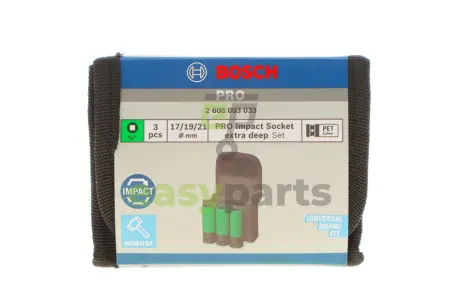 Набір ударних головок PRO 1/2" для шиномонтажу 17-19-21 мм (з покриттям) BOSCH 2608003033