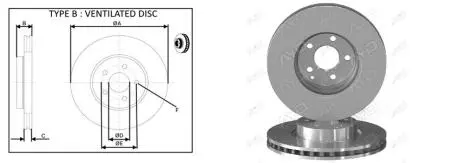 Гальмівний диск перед. DB C (W204, C204), E (W212, C207, A207), SLK (R172) 1.8-3.5 07- APLUS 61941AP