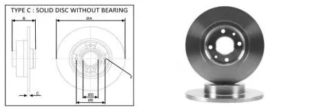 Диск гальмівний Fiat 500 2009- APLUS 61371AP