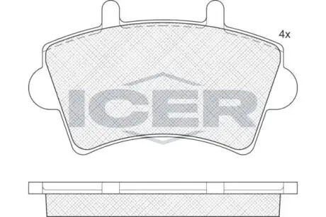 Колодки гальмівні (передні) Renault Master II/Opel Movano 98-/Nissan Interstar 02- ICER LM1442