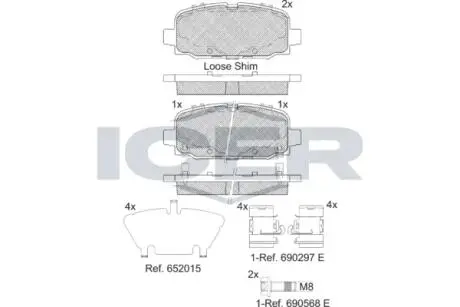 Колодки гальмівні (задні) Jeep Compass 1.4 MultiAir 17- (TRW) ICER 182345