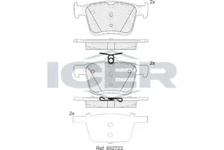 Колодки гальмівні (задні) Audi Q2 1.0 TFSI/1.6 TDI 16-/VW T-Roc 1.5 TSI 17- ICER 182099-203