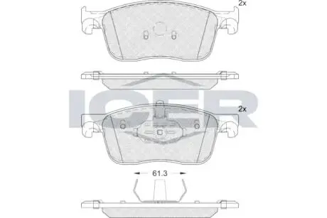 Колодки гальмівні (передні) Citroen Jumpy/C4/Peugeot Expert 16-/Opel Vivaro 19-/Fiat E-Scudo 22- ICER LM2297