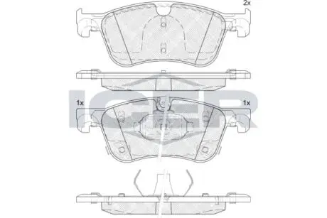 Колодки гальмівні (передні) Nissan Qashqai/X-Trail/Renault Kangoo 21- ICER 182464