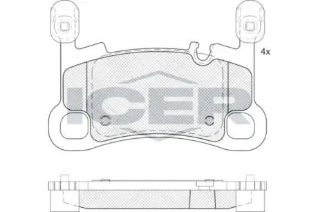 Колодки гальмівні (задні) Porsche Cayenne 17- (Brembo) ICER 182458