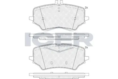 Колодки гальмівні (задні) MB EQE (V295/X294) 22-/EQS (V297/X296) 21- (ZF) ICER 182450
