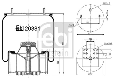 Кожух пневматической рессоры FEBI BILSTEIN 20381 (фото 1)
