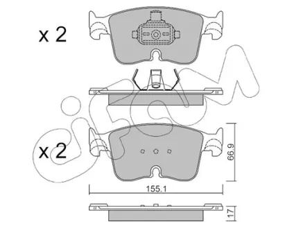 VW Комплект гальмівних колодок передні CADDY CALIFORNIA V Camper (SBB, SBJ) 2.0 TDi BMT 20- CIFAM 822-1383-0