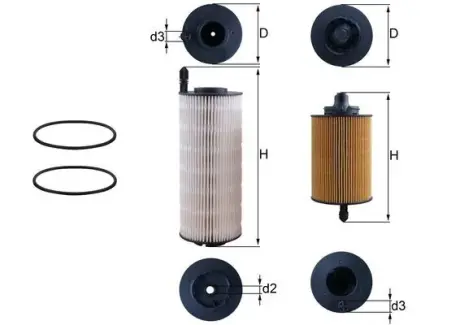 FILTR PALIWA ZESTAW MAHLE / KNECHT KX645KIT