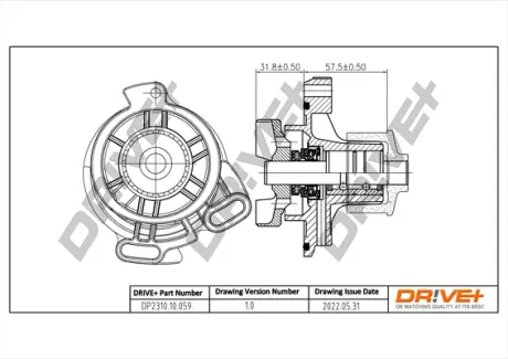 Фото drive+ Насос охолоджуючої рідини DR!VE+ DP2310.10.059 Drive+ Насос охолоджуючої рідини DR!VE+ DP2310.10.059