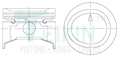 Фото поршень із пальцем STD (к-кт на двигун), Mitsubishi G15B-II TEIKIN 43272-STD Поршень із пальцем STD (к-кт на двигун), Mitsubishi G15B-II TEIKIN 43272-STD