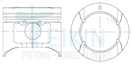 Фото поршень із пальцем STD (к-кт на двигун) B3-III TEIKIN 42217-STD Поршень із пальцем STD (к-кт на двигун) B3-III TEIKIN 42217-STD
