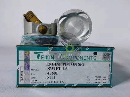 Поршень із пальцем STD (к-кт на двигун) Suzuki Swift 1.6L,SOHC,16V (G16) TEIKIN 45601-STD