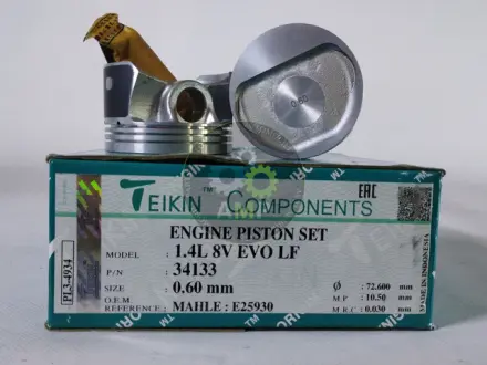 Фото поршень із пальцем +0.60мм (к-кт на двигун) FIAT 1.4L 8V EVO LF (MAHLE : E25930) TEIKIN 34133-060 Поршень із пальцем +0.60мм (к-кт на двигун) FIAT 1.4L 8V EVO LF (MAHLE : E25930) TEIKIN 34133-060