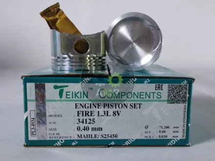 Фото поршень із пальцем +0.40мм (к-кт на двигун) FIRE 1.3L 8V (MAHLE: S25450) TEIKIN 34125-040 Поршень із пальцем +0.40мм (к-кт на двигун) FIRE 1.3L 8V (MAHLE: S25450) TEIKIN 34125-040