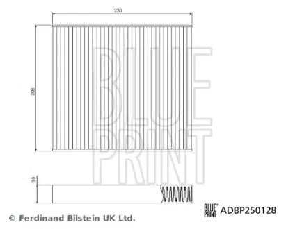 Змінний елемент фільтра салону BLUE PRINT ADBP250128