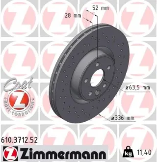 Гальмівний диск ZIMMERMANN 610371252