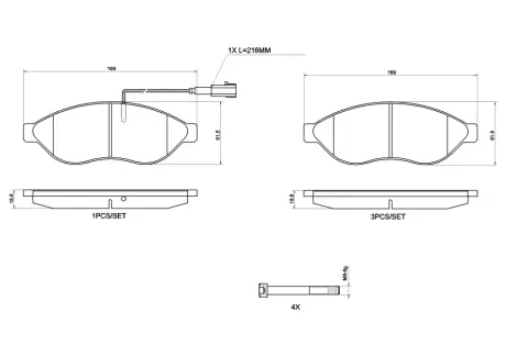 Фото klocki ham. DUCATO Bus (250_) 07/06-> /DUCATO Platform/Chassis (250_) 07 BREMBO P23200 Klocki ham. DUCATO Bus (250_) 07/06-> /DUCATO Platform/Chassis (250_) 07 BREMBO P23200