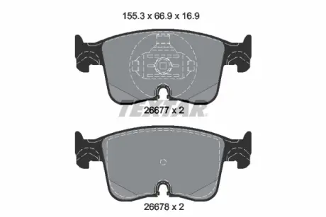 Колодки гальмівні (передні) Audi A3 2.0 TDI 20-/VW Caddy 1.5 TSi EVO/2.0 TDi 20- (ATE) TEXTAR 2667701