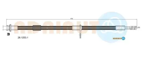 NISSAN Гальмівний шланг передн.лів. PIXO 1.0 09- ADRIAUTO 28.1253.1