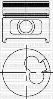 Поршень з кільцами і пальцем (розмір отв. 83 / +0.5) (X 1,7 DR, 1,7 YD) (Дизель 4ц) Yenmak 31-03799-050