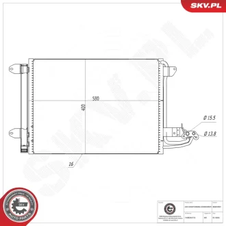 Skraplacz AUDI A3 SEAT Leon SKODA Octavia II VW Caddy Golf,1K0820411D, SKV GERMANY 86SKV001