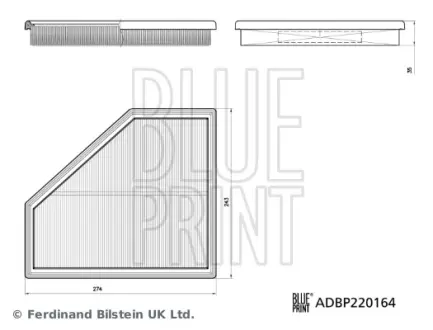 BMW Повітряний фільтр праворуч 3 (G20, G80, G28) M3 20- BLUE PRINT ADBP220164