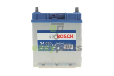 Акумуляторна батарея 40Ah/330A (187x140x227/+R/B01) Азія / дата виробництва 2023 рік. BOSCH DSC0092S40300