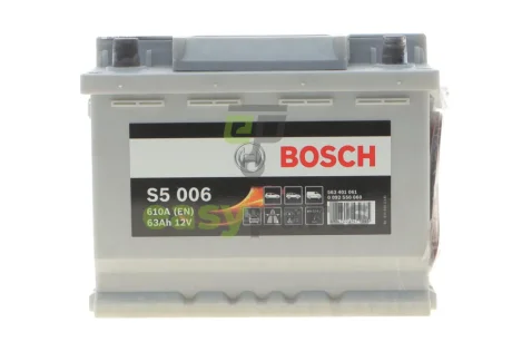 Акумуляторна батарея 63Ah/610A (242x175x190/+L/B13) дата виробництва 2023 рік. BOSCH DSC0092S50060