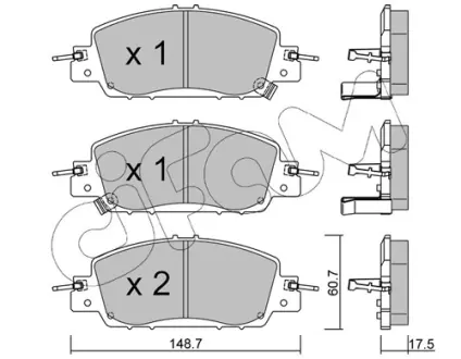 HONDA Комплект гальмівних колодок передні CIVIC XI Хетчбек (FL) 2.0 e:HEV 22- CIFAM 822-1362-0
