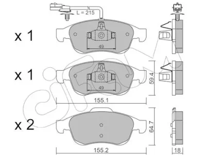 Фото renault гальмівні колодки передні kangoo iii blue dci 115 21-, db citan tourer (w420) 108 cdi 21- CIFAM 822-817-3 RENAULT Гальмівні колодки передні KANGOO III Blue dCi 115 21-, DB CITAN Tourer (W420) 108 CDI 21- CIFAM 822-817-3
