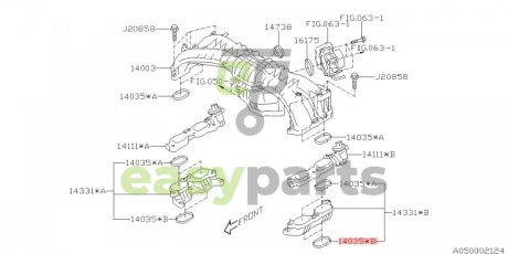 Прокладка впускного коллектора SUBARU 14035AA630