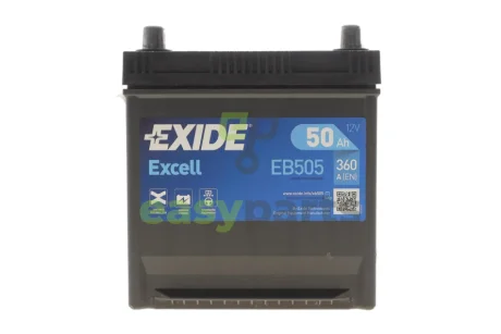 Акумуляторна батарея 50Ah/360A (200x173x222/+L/B0) Excell (Азія) (виготовлення грудень 2023) EXIDE DSC_EB505