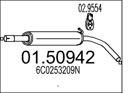 Tłumik środkowy vag MTS 0150942