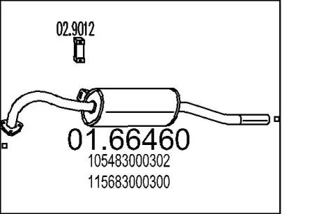 Глушник вихлопних газів (кінцевий) MTS 0166460