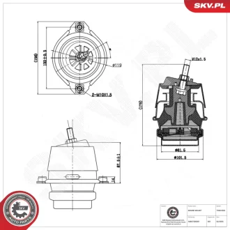 Engine Mounting SKV GERMANY 75SKV303