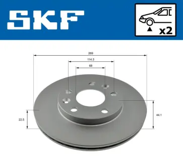 Гальмівний диск передн. Renault Duster 1.5dci SKF VKBD 81052 V2