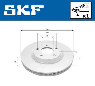Фото nissan диск гальмівний передн.x-trail,qashqai SKF VKBD 80936 V1 NISSAN диск гальмівний передн.X-Trail,Qashqai SKF VKBD 80936 V1