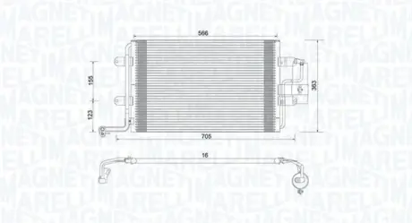 Condenser, air conditioning MAGNETI MARELLI 350203735000