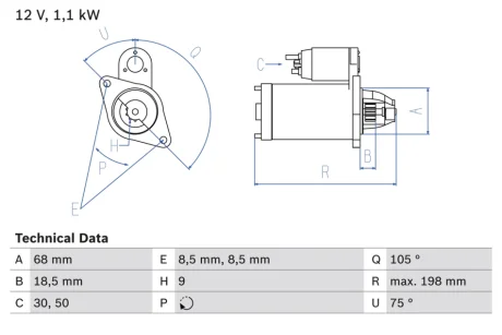 Стартер BOSCH 0986026120