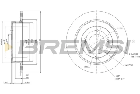 Гальмівний диск задн. Tucson/Sportage 15- (302x10) BREMSI CD8772S
