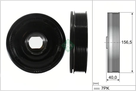 Шків колінвалу Renault Trafic 2.0dCI 06-/Trafic 1.6dCi 14- (7PK) INA 544 0187 10