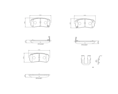 Klocki ham. tył Beyond HYUNDAI H-1 Cargo (TQ) 09/07-> / HYUNDAI H-1 Travel (TQ) 09/ BREMBO P30035G