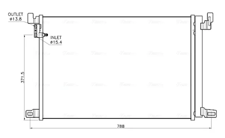 A/C condenser (with dryer) fits: AUDI A6 ALLROAD C8, A6 C8, A7, A8 D5, Q7, Q8, VW TOUAREG 2.0-4.0H 01.15- AVA COOLING AI5459D